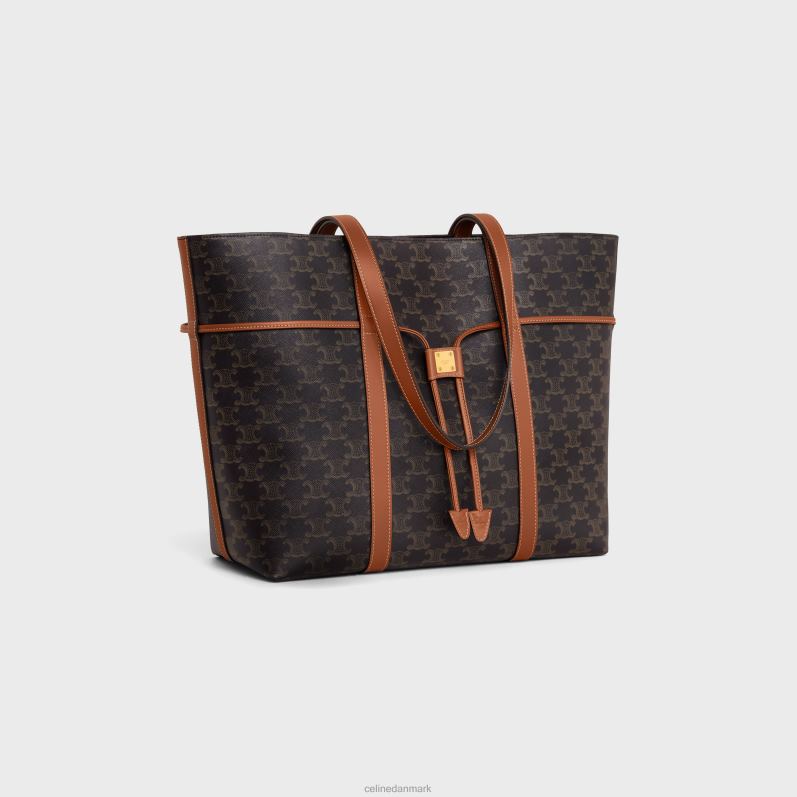 CELINE Kvinder cabas snøre i triomphe canvas & kalveskind F44FV235 tilbehør tan