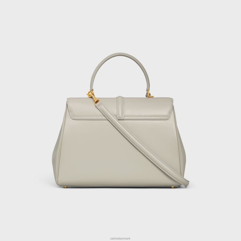 CELINE Kvinder classique 16 taske i satineret kalveskind F44FV121 tilbehør lys sten
