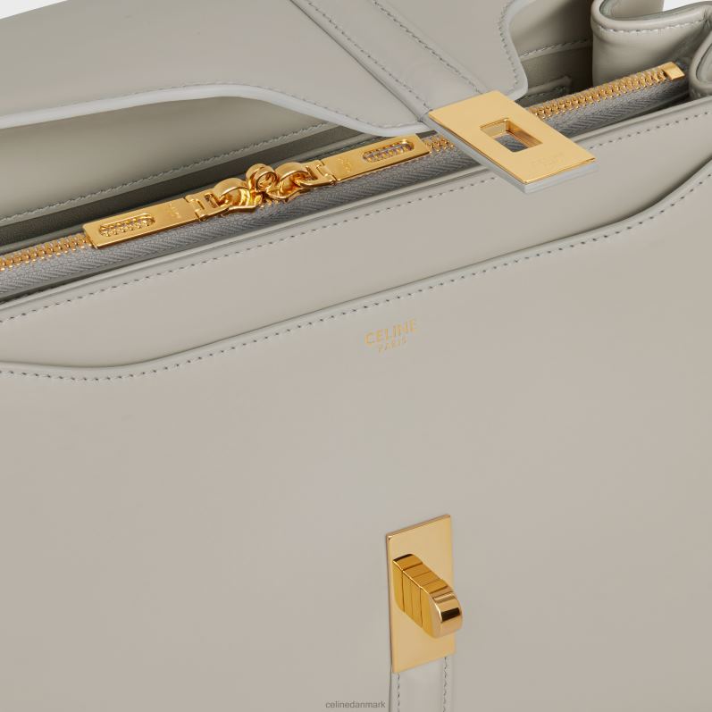 CELINE Kvinder classique 16 taske i satineret kalveskind F44FV121 tilbehør lys sten