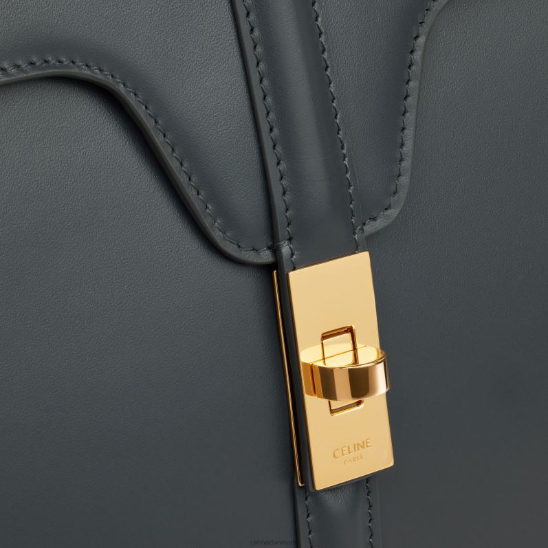 CELINE Kvinder classique 16 taske i satineret kalveskind F44FV123 tilbehør skifergrå