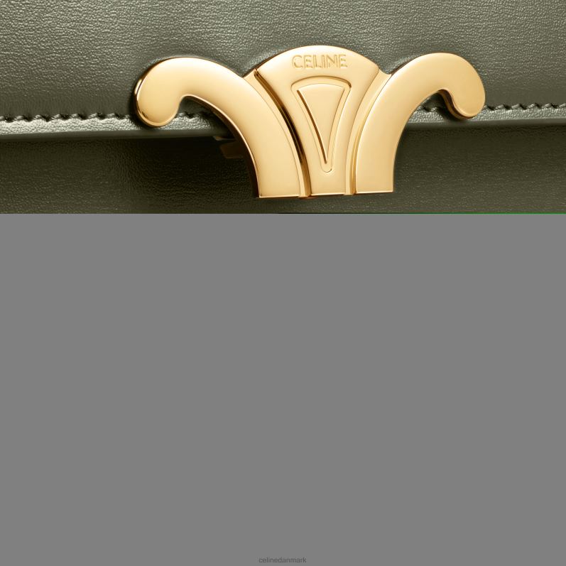 CELINE Kvinder classique triomftaske i skinnende kalveskind F44FV21 tilbehør mørk oliven