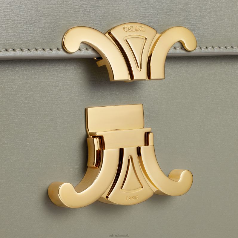 CELINE Kvinder classique triomftaske i skinnende kalveskind F44FV97 tilbehør grønt ler