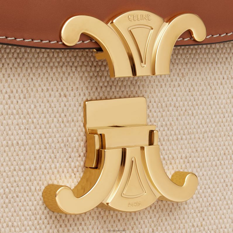 CELINE Kvinder classique triomftaske i tekstil & kalveskind F44FV94 tilbehør naturlig/brun