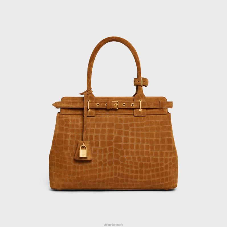 CELINE Kvinder conti taske i krokodille præget ruskind kalveskind F44FV168 tilbehør pekannød