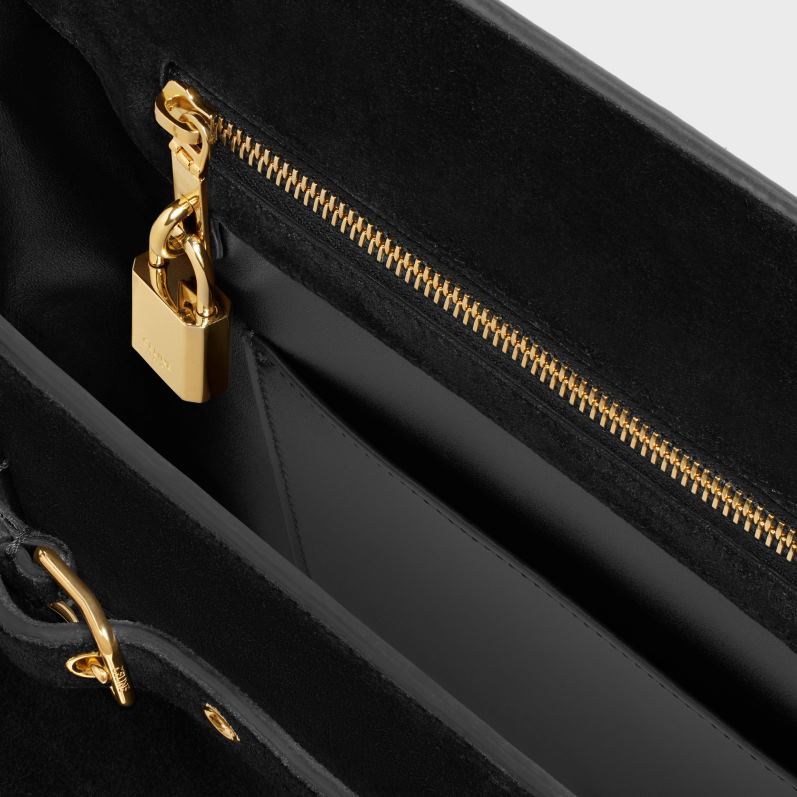 CELINE Kvinder conti taske i ruskind kalveskind F44FV167 tilbehør sort