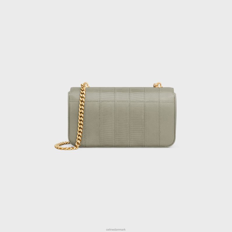 CELINE Kvinder kæde skuldertaske claude i firben patchwork F44FV188 tilbehør grønt ler