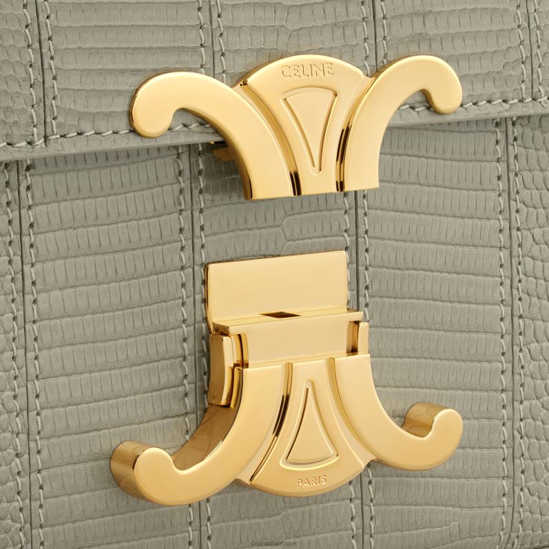 CELINE Kvinder kæde skuldertaske claude i firben patchwork F44FV188 tilbehør grønt ler