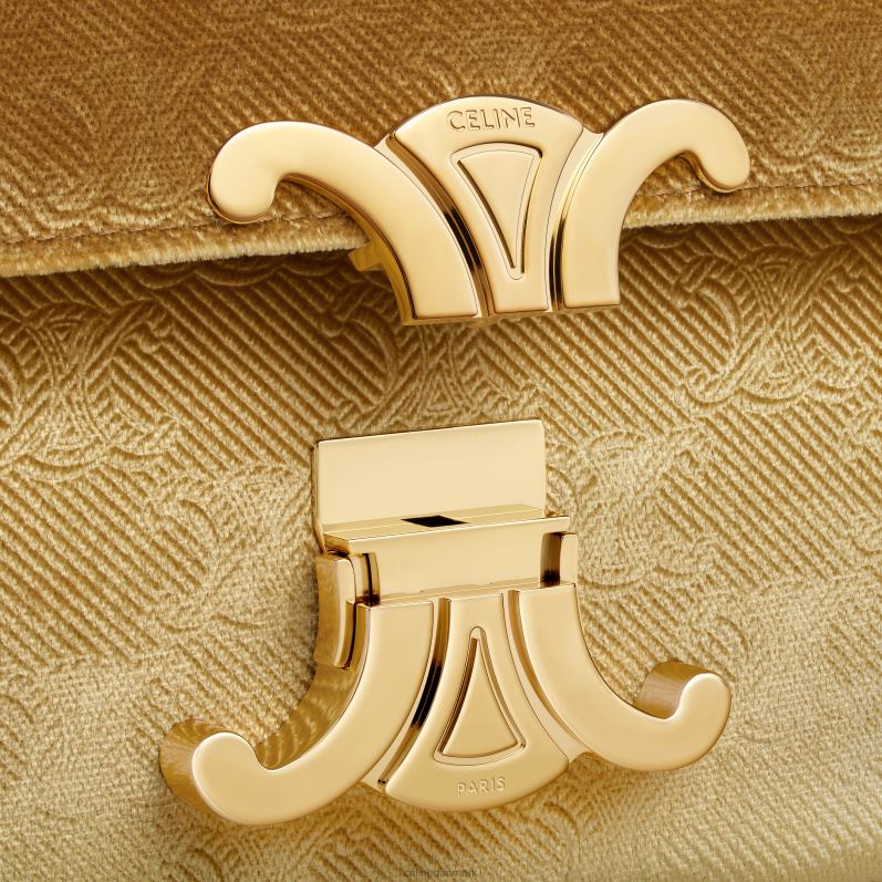 CELINE Kvinder kæde skuldertaske claude i fløjl med triomf over det hele F44FV185 tilbehør guld