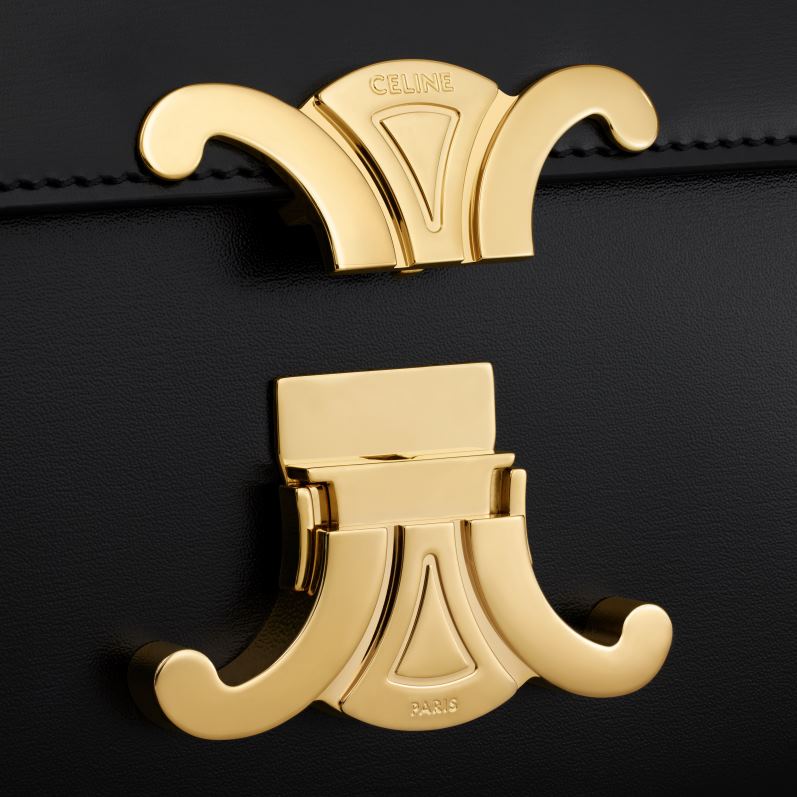 CELINE Kvinder kæde skuldertaske claude i skinnende kalveskind F44FV178 tilbehør sort