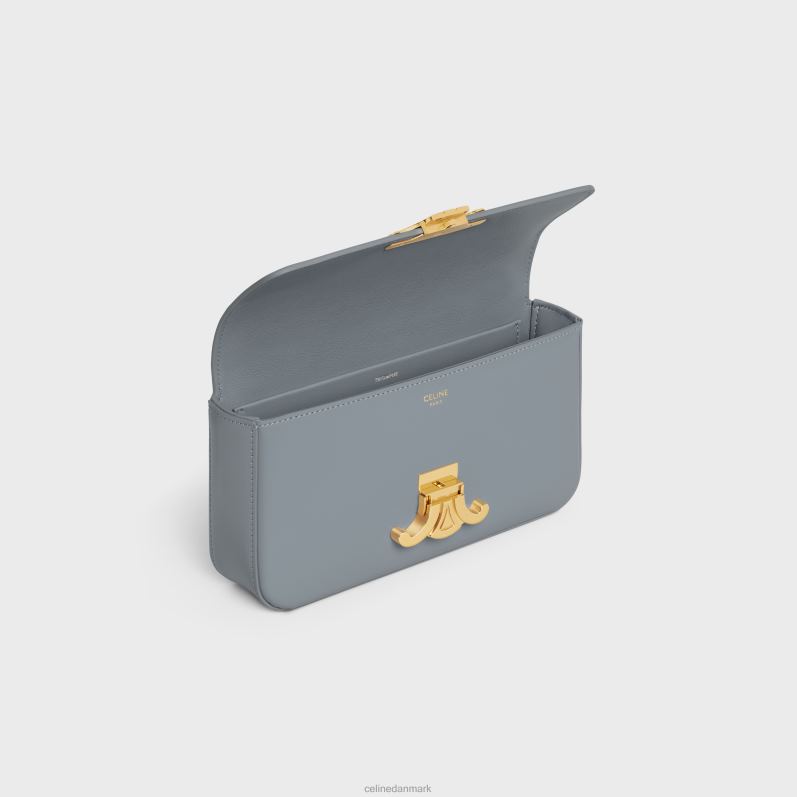 CELINE Kvinder kæde skuldertaske claude i skinnende kalveskind F44FV179 tilbehør blå grå