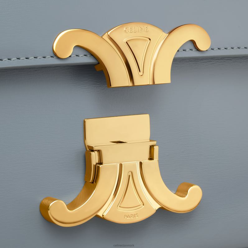 CELINE Kvinder kæde skuldertaske claude i skinnende kalveskind F44FV179 tilbehør blå grå