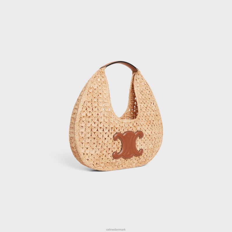 CELINE Kvinder klassisk panier hobo taske i raffia & kalveskind F44FV259 tilbehør naturlig/brun