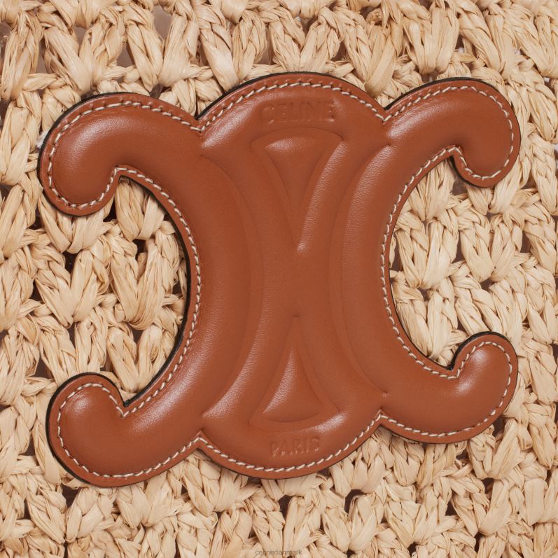 CELINE Kvinder klassisk panier hobo taske i raffia & kalveskind F44FV259 tilbehør naturlig/brun