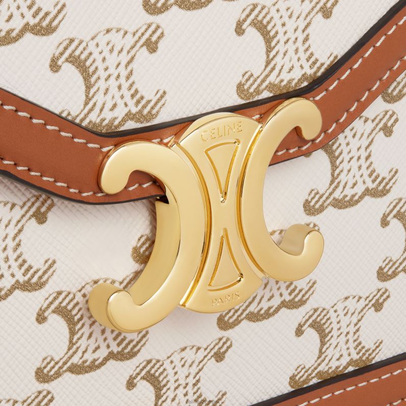 CELINE Kvinder kuverttaske i triomphe canvas & kalveskind F44FV225 tilbehør hvid