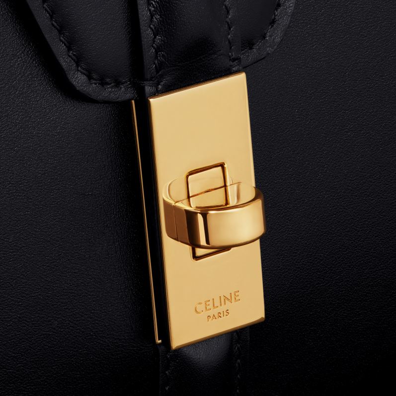 CELINE Kvinder lille 16 taske i satineret kalveskind F44FV124 tilbehør sort