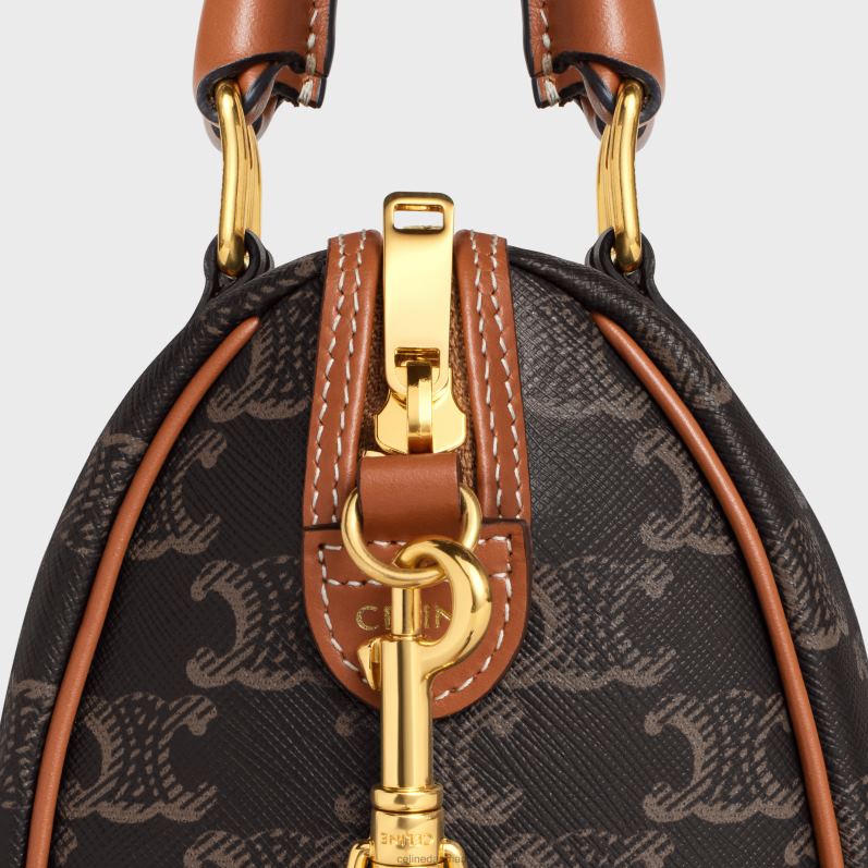 CELINE Kvinder lille boston cuir triomf i triomflærred & kalveskind F44FV207 tilbehør tan