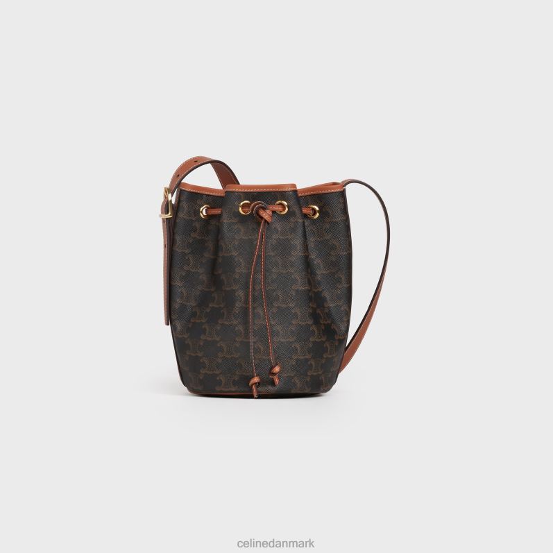 CELINE Kvinder lille snorepose i triomphe canvas & kalveskind F44FV234 tilbehør tan