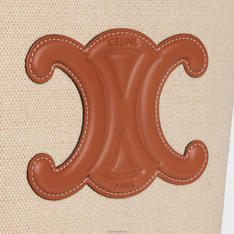 CELINE Kvinder lille spand cuir triomf i tekstil & kalveskind F44FV201 tilbehør naturlig/brun