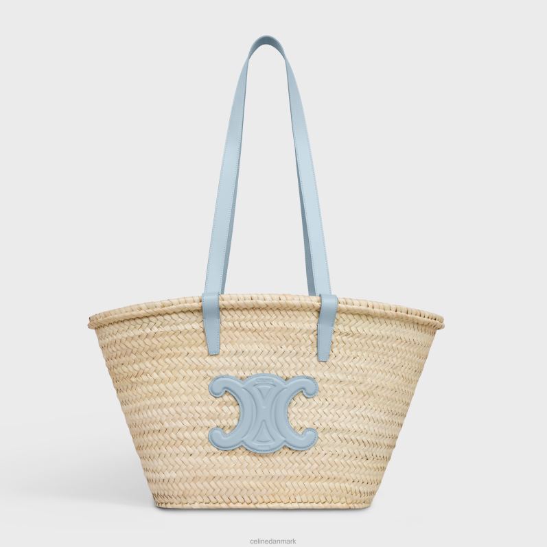 CELINE Kvinder medium klassisk panier i palmeblade & kalveskind F44FV25 tilbehør svag blå