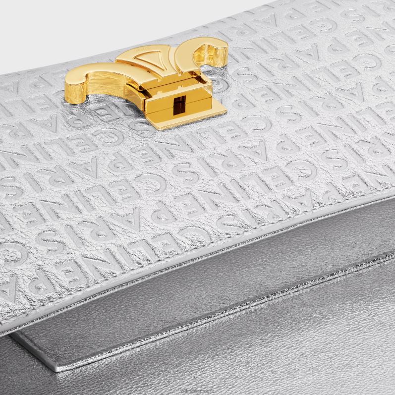 CELINE Kvinder medium lola taske i lamineret kalveskind med all-over F44FV18 tilbehør sølv