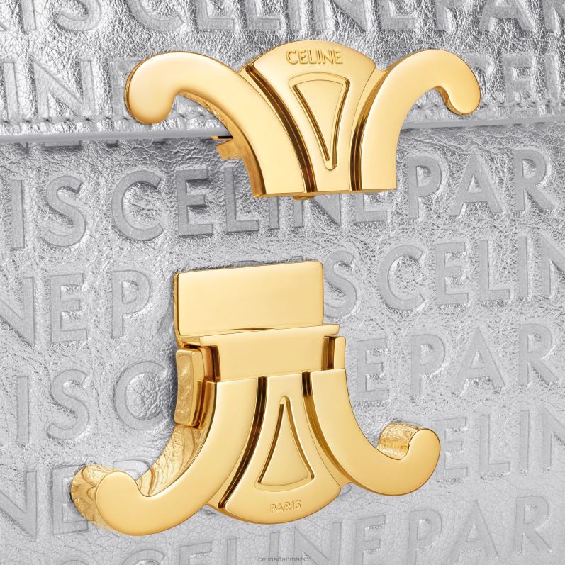 CELINE Kvinder medium lola taske i lamineret kalveskind med all-over F44FV18 tilbehør sølv