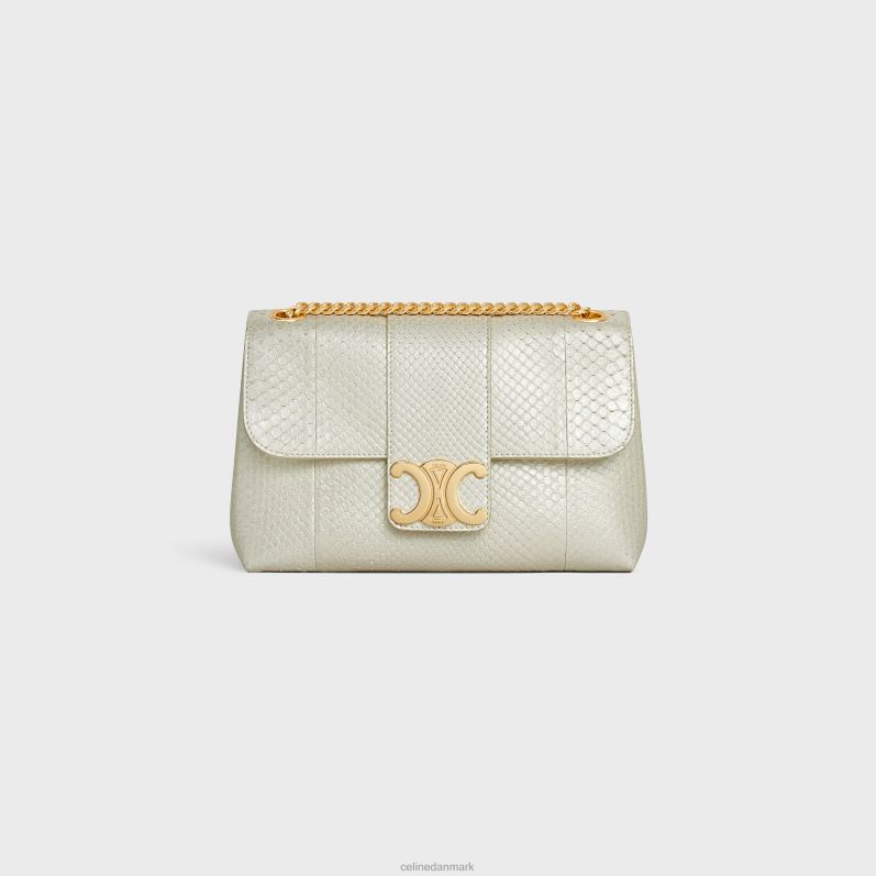 CELINE Kvinder medium victoiretaske i perlepython F44FV88 tilbehør hvid