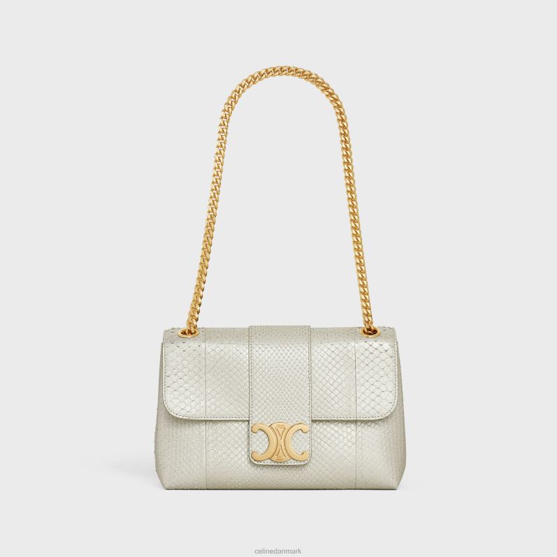 CELINE Kvinder medium victoiretaske i perlepython F44FV88 tilbehør hvid