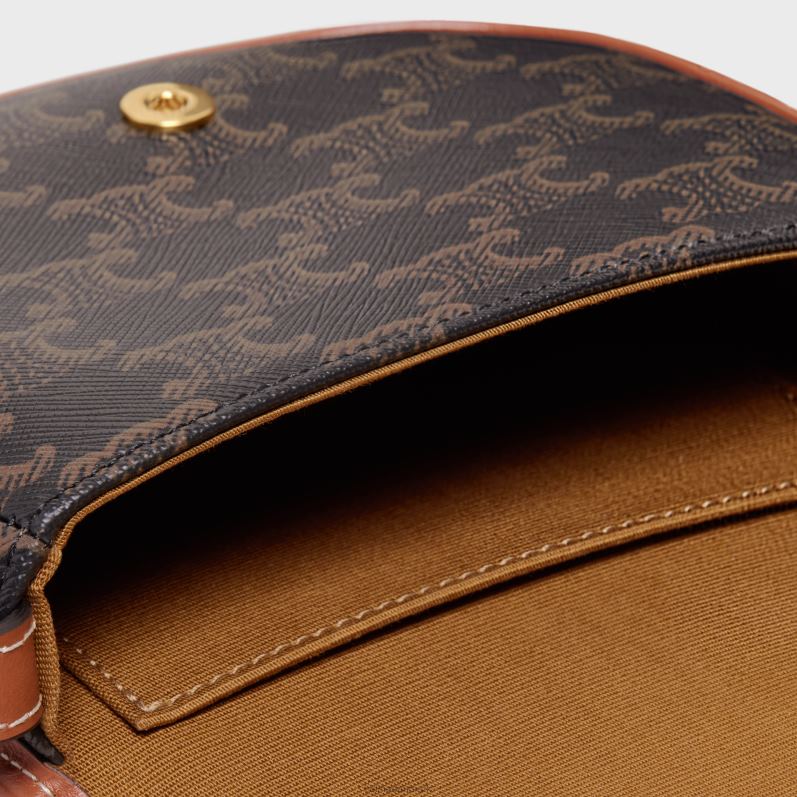 CELINE Kvinder mini besace i triomphe canvas & kalveskind F44FV226 tilbehør tan