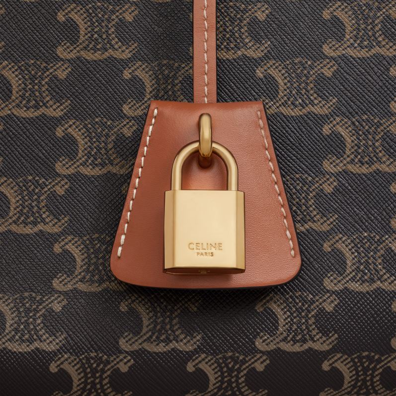 CELINE Kvinder mini vandret caba i triomflærred & kalveskind F44FV236 tilbehør tan