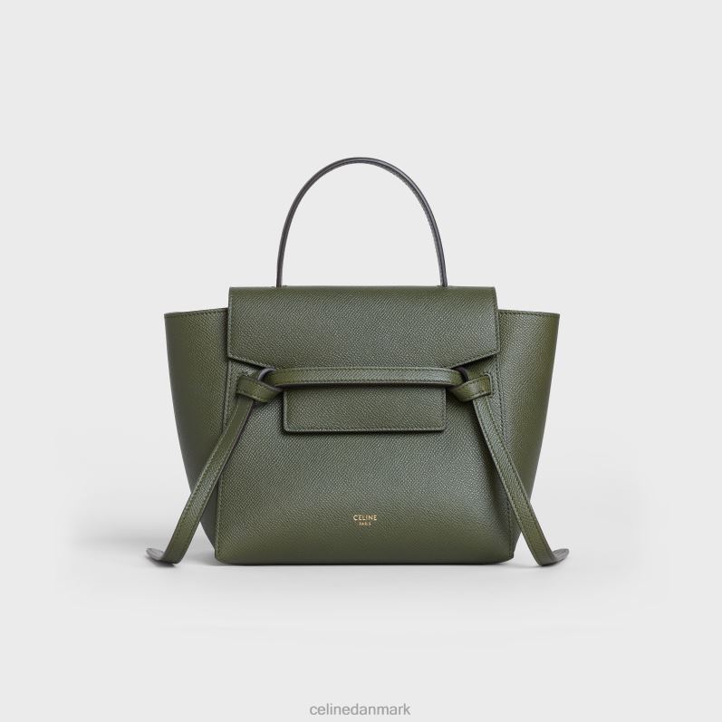 CELINE Kvinder nano bæltepose i kornet kalveskind F44FV270 tilbehør kaki
