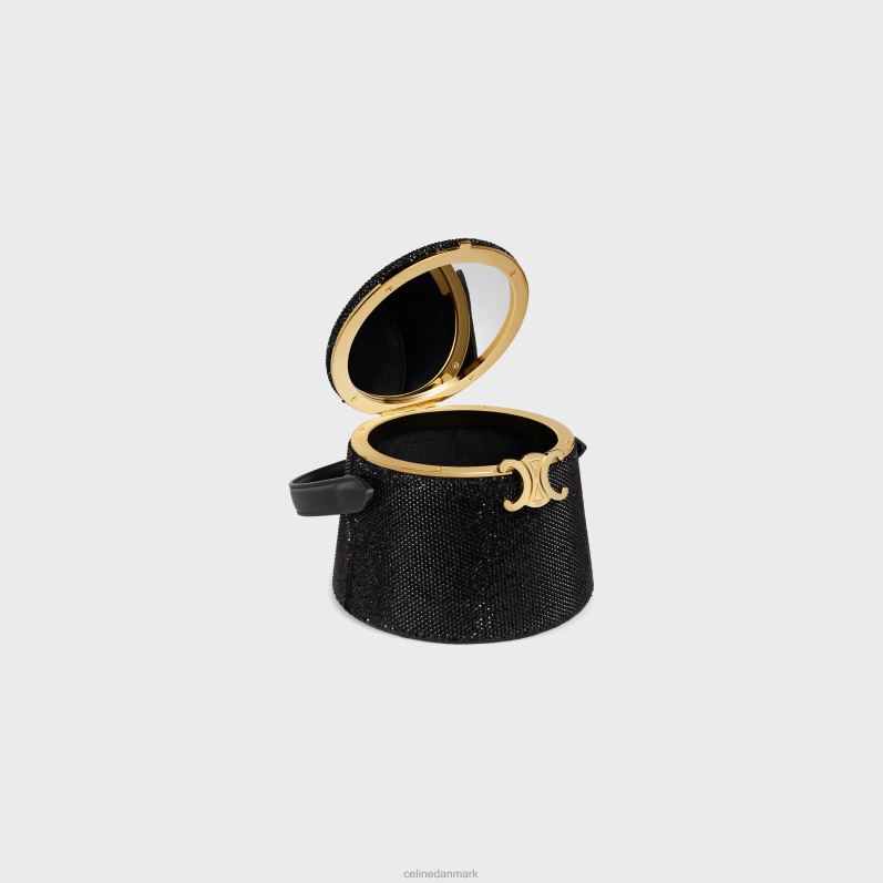 CELINE Kvinder nina minaudiere i ruskind kalveskind med strass F44FV288 tilbehør sort