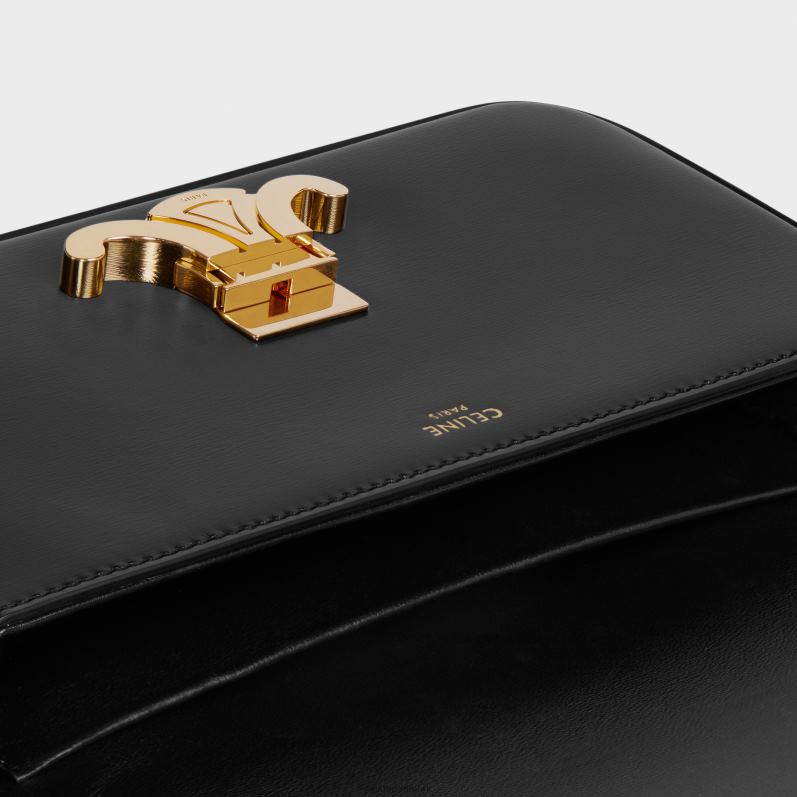 CELINE Kvinder skuldertaske claude i skinnende kalveskind F44FV190 tilbehør sort