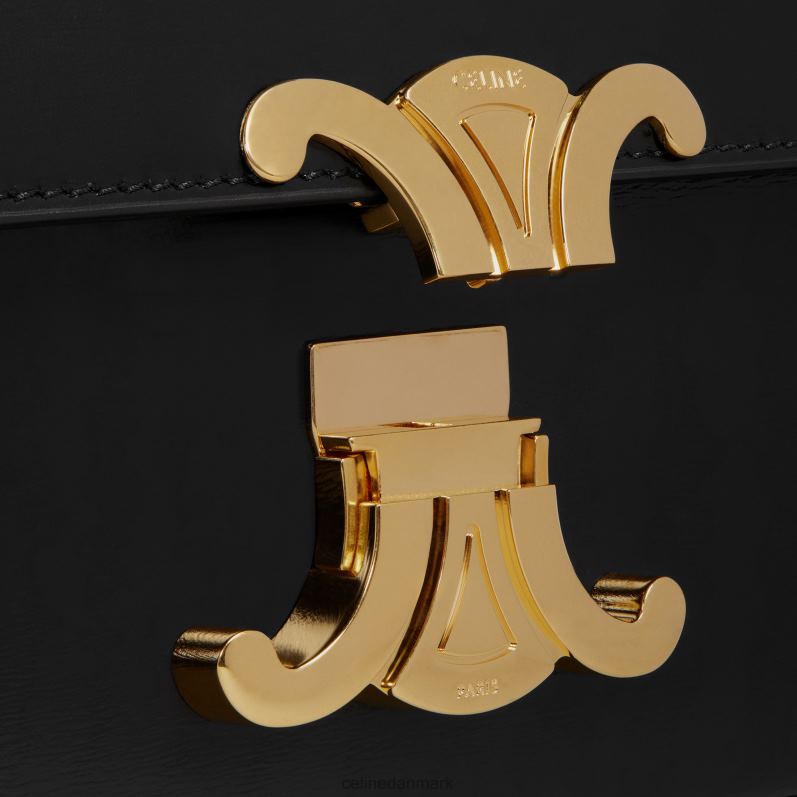 CELINE Kvinder skuldertaske claude i skinnende kalveskind F44FV190 tilbehør sort