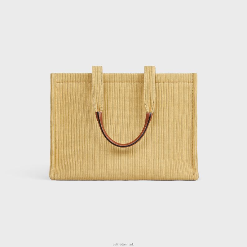 CELINE Kvinder store cabas thais i raffia effekt tekstil & kalveskind F44FV29 tilbehør naturlig/brun