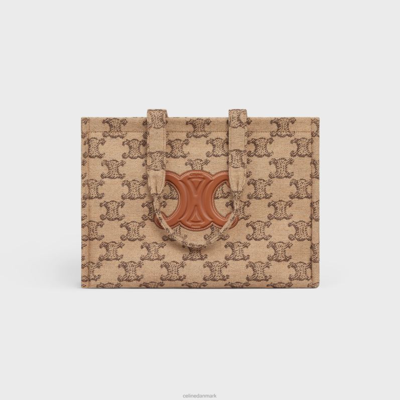 CELINE Kvinder store cabas thais i tekstil med triomf F44FV243 tilbehør kamel