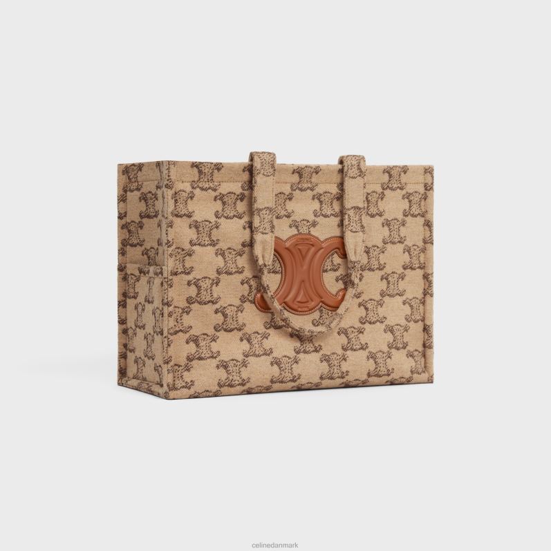 CELINE Kvinder store cabas thais i tekstil med triomf F44FV243 tilbehør kamel