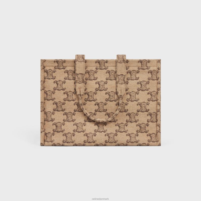 CELINE Kvinder store cabas thais i tekstil med triomf F44FV243 tilbehør kamel