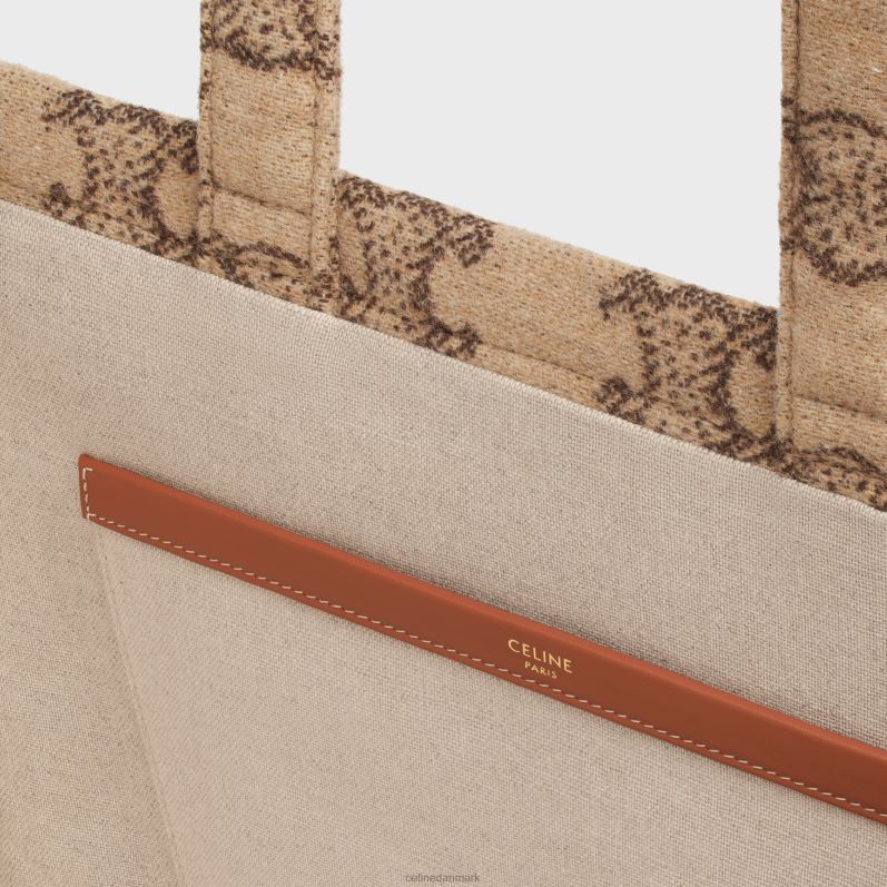 CELINE Kvinder store cabas thais i tekstil med triomf F44FV243 tilbehør kamel