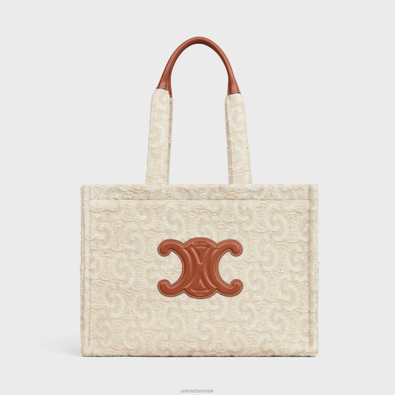 CELINE Kvinder store cabas thais i tekstil med triomf over det hele F44FV242 tilbehør naturlig/brun