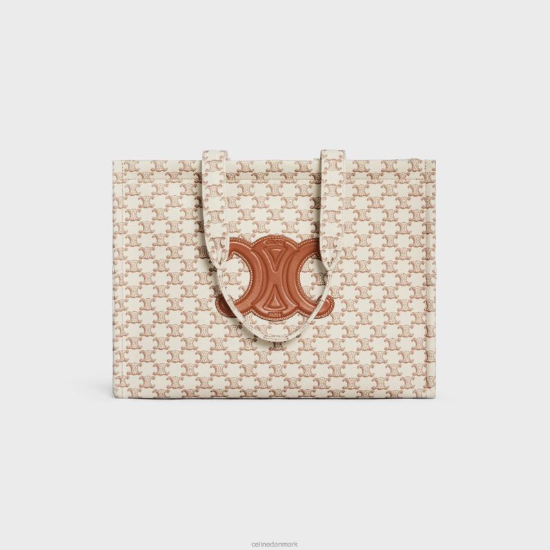 CELINE Kvinder store cabas thais i tekstil med triomphe canvas print & kalveskind F44FV245 tilbehør hvid
