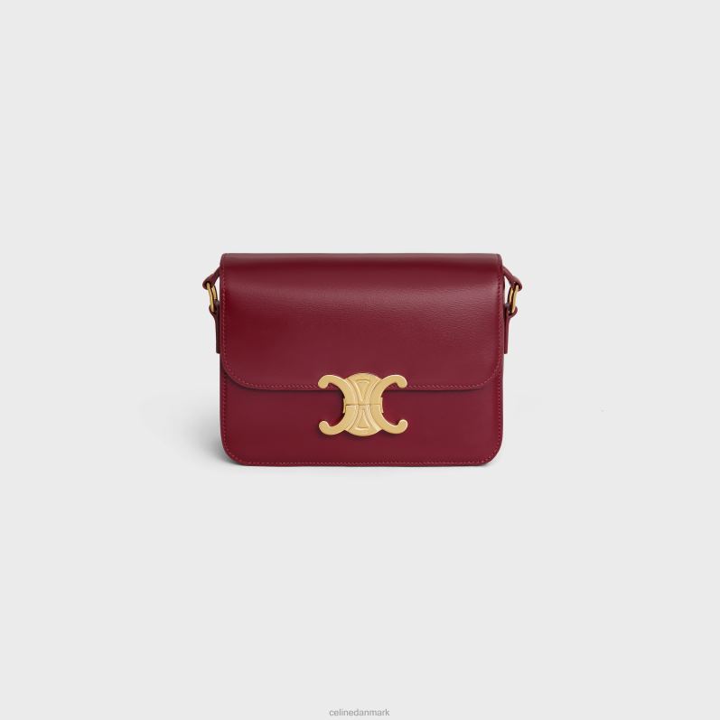 CELINE Kvinder teen triomf taske i skinnende kalveskind F44FV100 tilbehør carmin