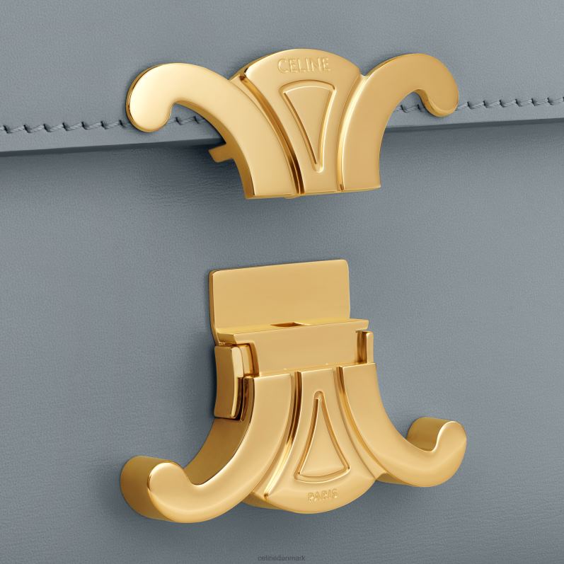 CELINE Kvinder teen triomf taske i skinnende kalveskind F44FV109 tilbehør blå grå