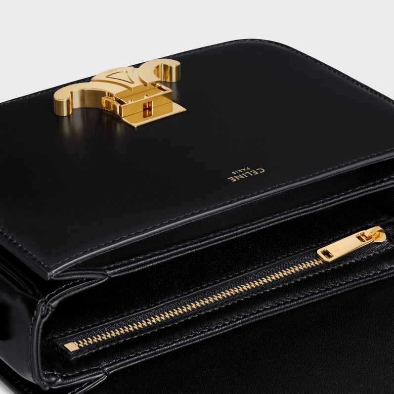 CELINE Kvinder teen triomf taske i skinnende kalveskind F44FV1 tilbehør sort