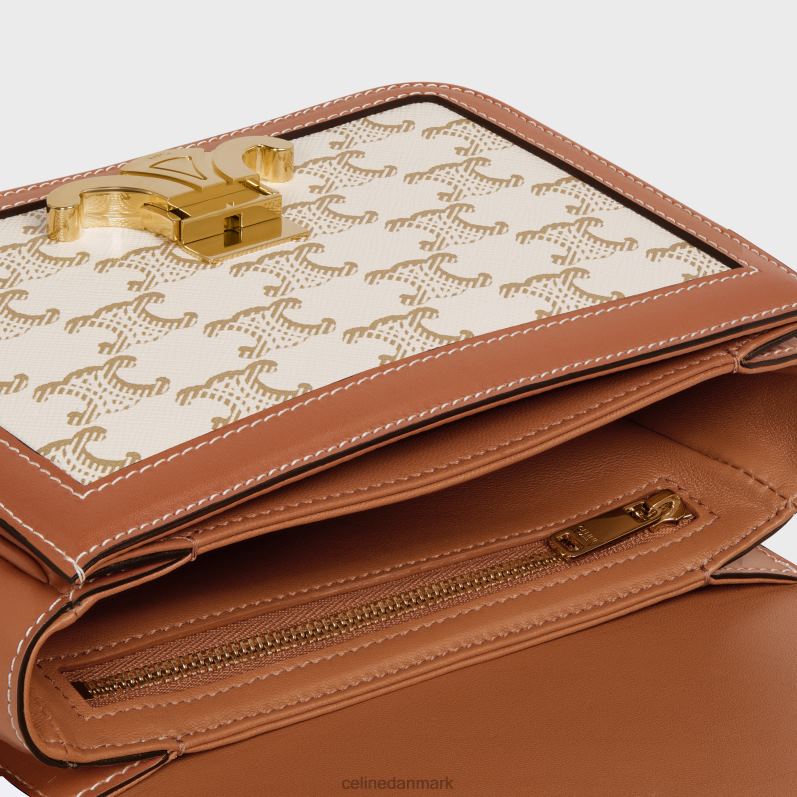 CELINE Kvinder teen triomphe taske i triomphe canvas & kalveskind F44FV107 tilbehør hvid