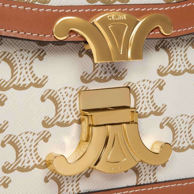 CELINE Kvinder teen triomphe taske i triomphe canvas & kalveskind F44FV107 tilbehør hvid