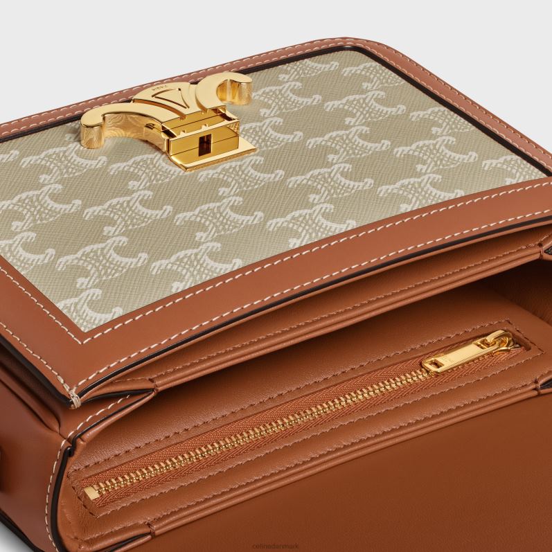 CELINE Kvinder teen triomphe taske i triomphe canvas & kalveskind F44FV216 tilbehør grege