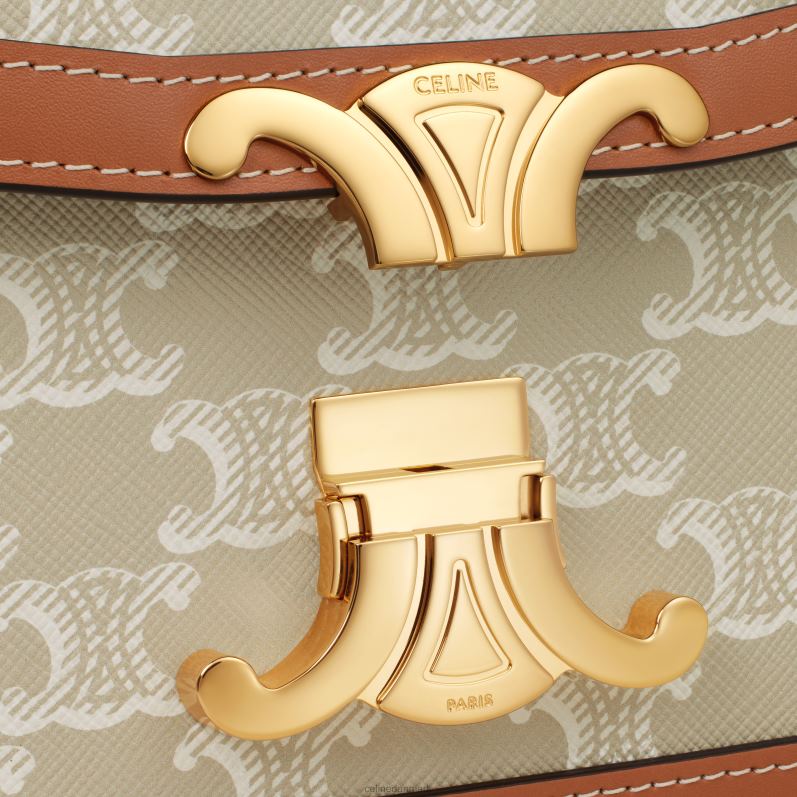 CELINE Kvinder teen triomphe taske i triomphe canvas & kalveskind F44FV216 tilbehør grege