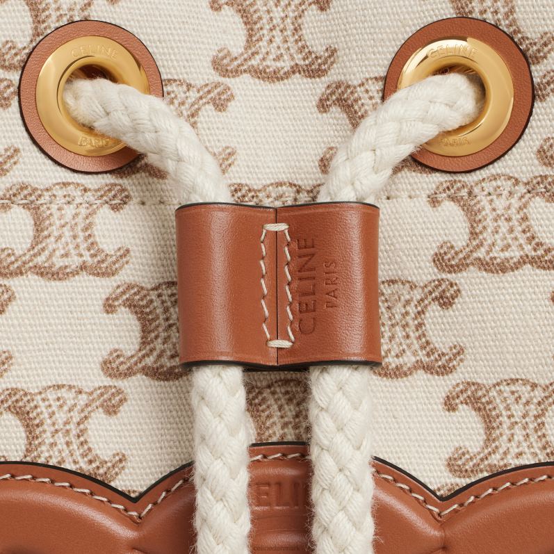 CELINE Kvinder teenagersnøre i tekstil med triomf-lærredsprint & kalveskind F44FV82 tilbehør hvid