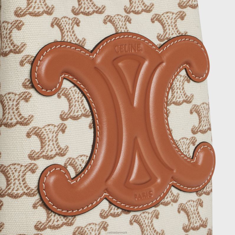 CELINE Kvinder teenagersnøre i tekstil med triomf-lærredsprint & kalveskind F44FV82 tilbehør hvid