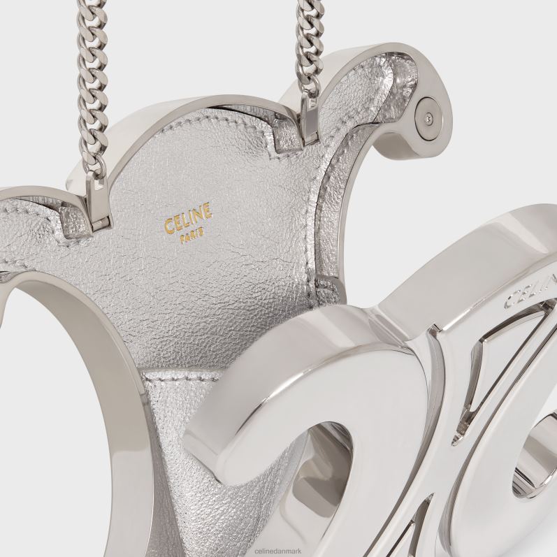 CELINE Kvinder triomphe metal minaudiere i aluminium F44FV287 tilbehør sølv